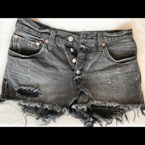 Levi’s Black Distressed Shorts